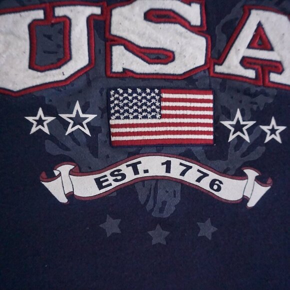 Crofton Barrow Navy Embroidered Patriotic Usa Cotton Crewneck Sweater 2XL - Picture 10 of 10